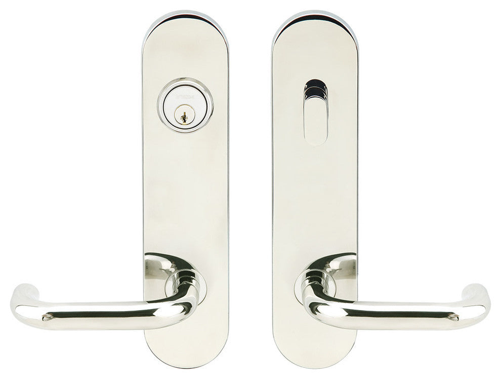 Munich Lever, Tubular Entry, Single Cylinder, LH, Polished Stainless Steel