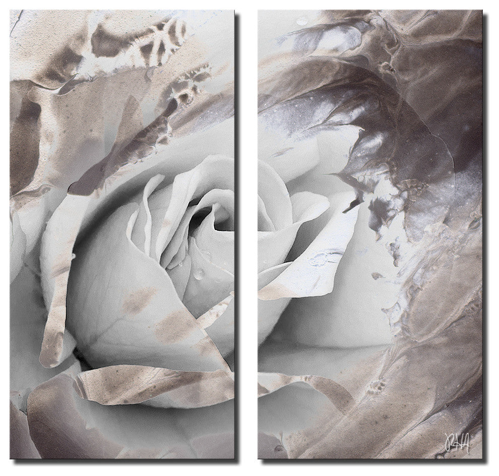 Painted Petals XLVII Canvas Wall Art, 2-Piece Set, 24"x12"