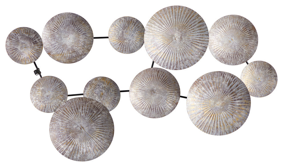 3' x 2' Galvanized Textured Plates Antique Wall Art