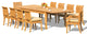 11-Piece Teak Set, 122" X-Large Rectangle Tbl, 10 Giva Chairs, Sunbrella Cushion