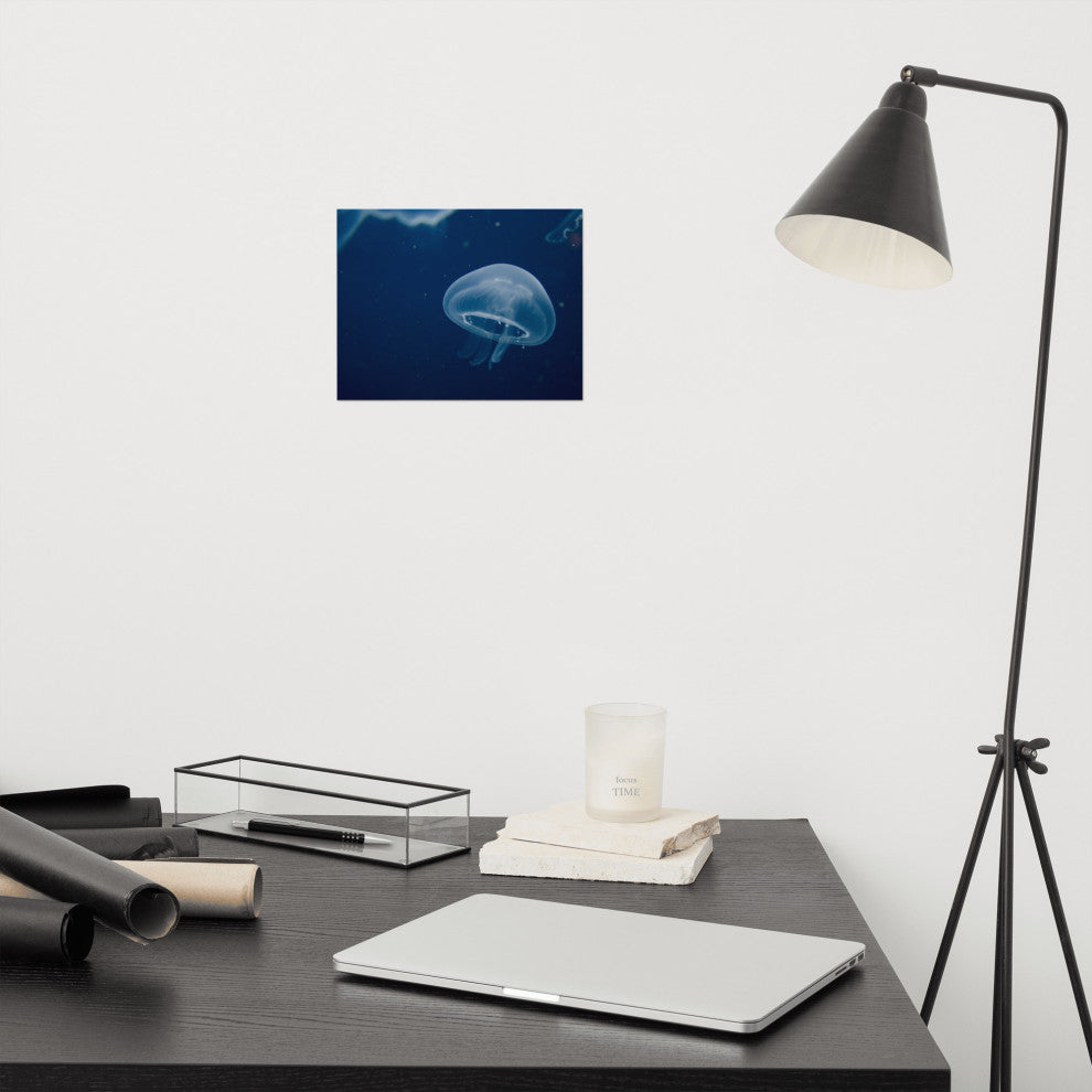 Small Blue Jellyfish Underwater Wildlife Photography Unframed Wall Art Print, 8" X 10"