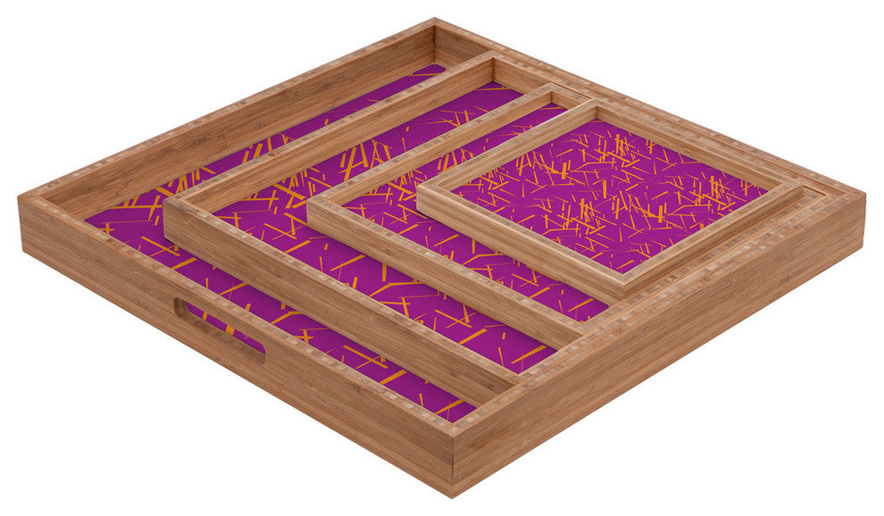 Deny Designs Karen Harris Konstructivist Magenta Square Tray