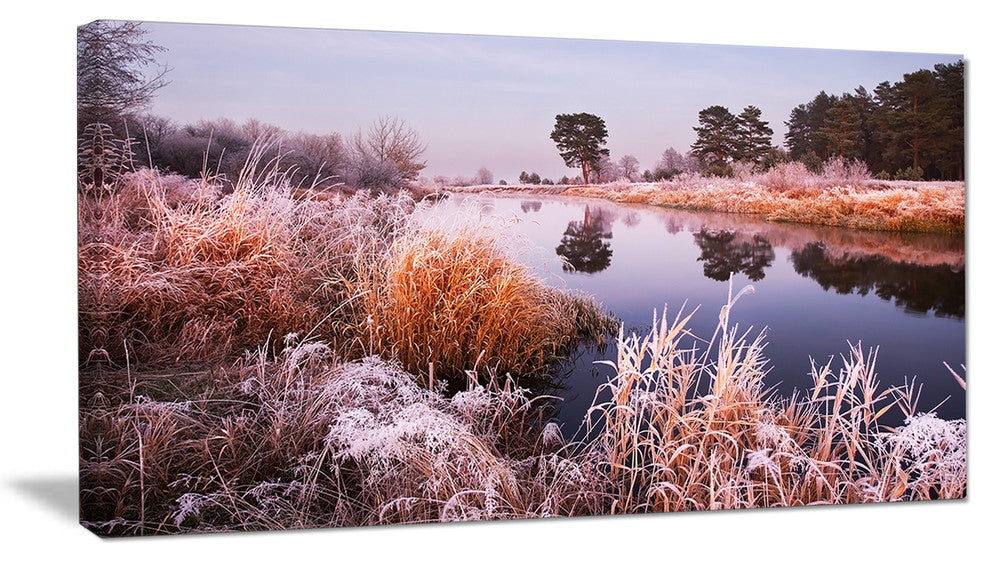 "Fairy Autumn Dawn Panorama" Landscape Print Wall Artwork, 1 Panel, 60"x28"