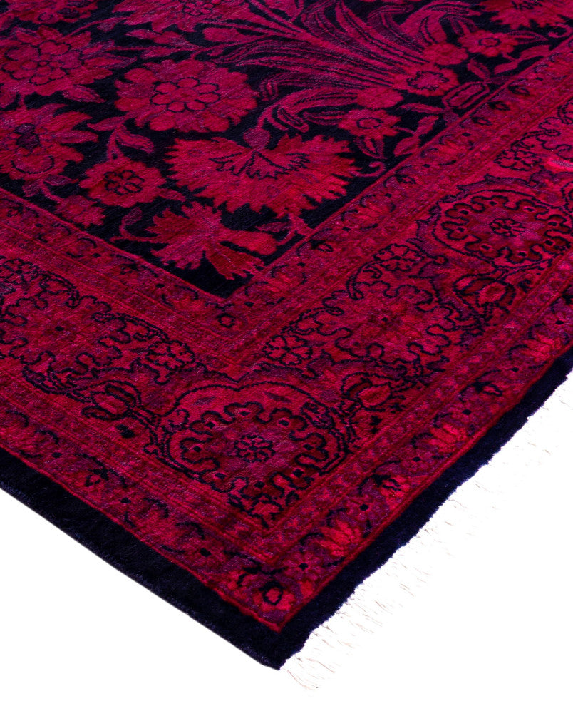 Overdyed One-of-a-Kind Hand-Knotted Area Rug Pink, 4' 1" x 6' 4"