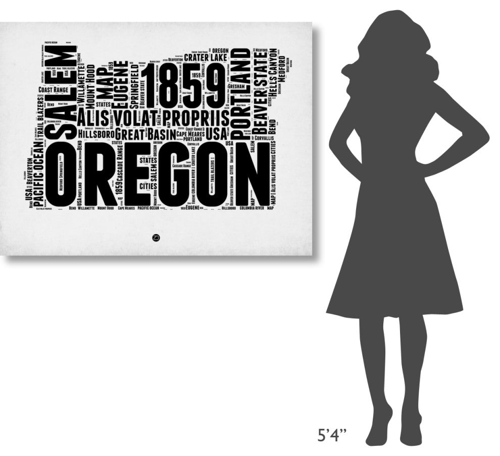 "Oregon Word Cloud 1" Fine Art Print