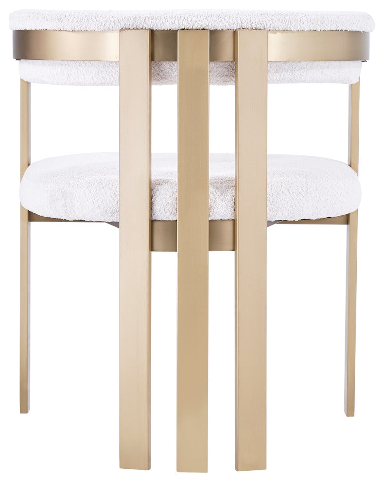 Modrest Pontiac Beige Wool Velvet and Gold Dining Chair