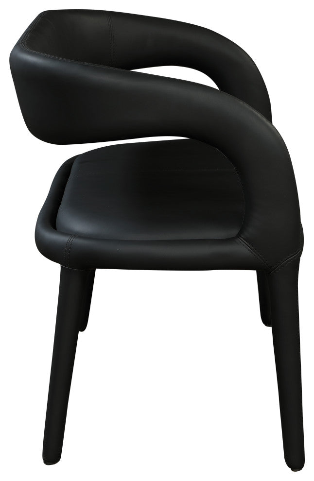 Sylvester Faux Leather Bench, Black