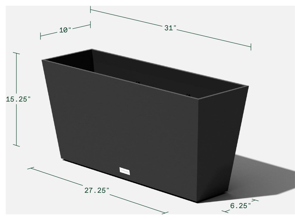 Midori Trough Planter, Black, 31 Inch, 1 Pack