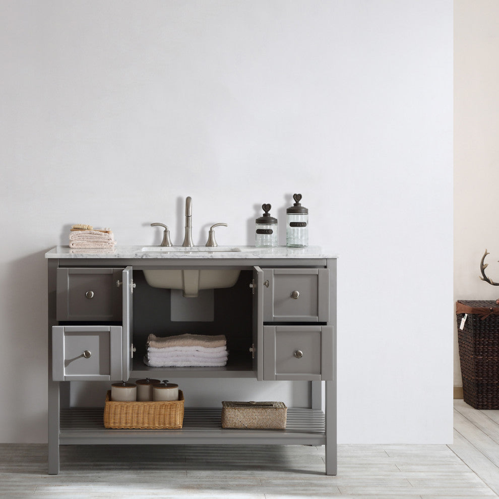 Florence 48" Single Vanity, Gray, Without Mirror