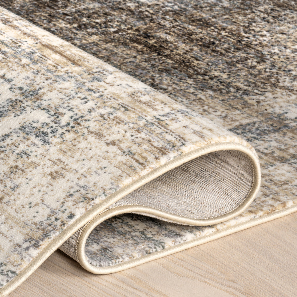 Rhae Contemporary Abstract Area Rug, Navy 4'x5'7"