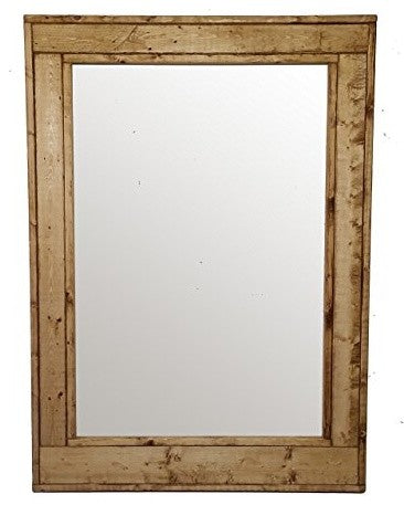 Herringbone Stained Vanity Mirror, Golden Oak, 30"x36", Vertical