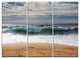 "Large Blue Waves and Blue Sky" Metal Wall Art, 3 Panels, 36"x28"