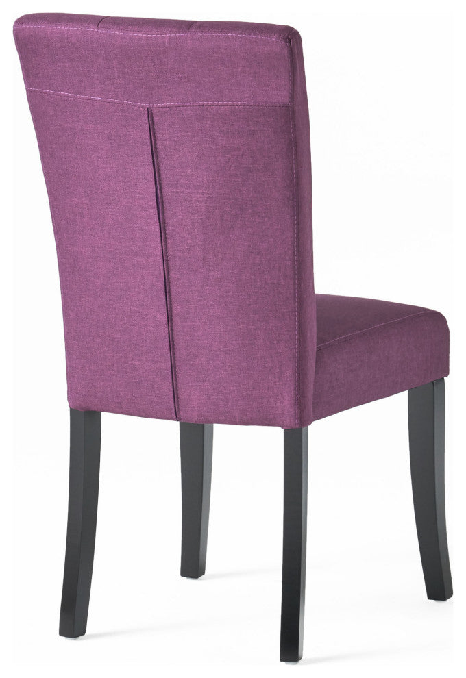 GDF Studio Nasima Fabric Dining Chair, Set of 2, Deep Purple