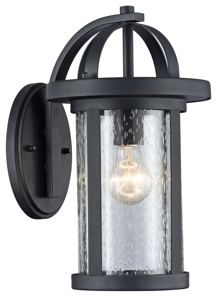 ANGELO Transitional 1 Light Black Outdoor Wall Sconce 14"