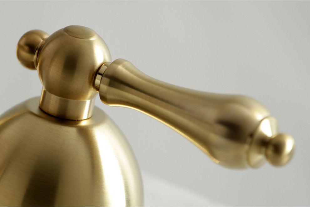 Kingston Brass Widespread Bathroom Faucet With Brass Pop-Up, Brushed Brass