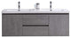 Alma-Pre 60" Cement Gray Double Sink Vanity With White Sink, Grey