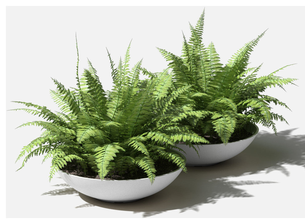 Lane Round Planter Bowl, White, 24'', 2 Pack