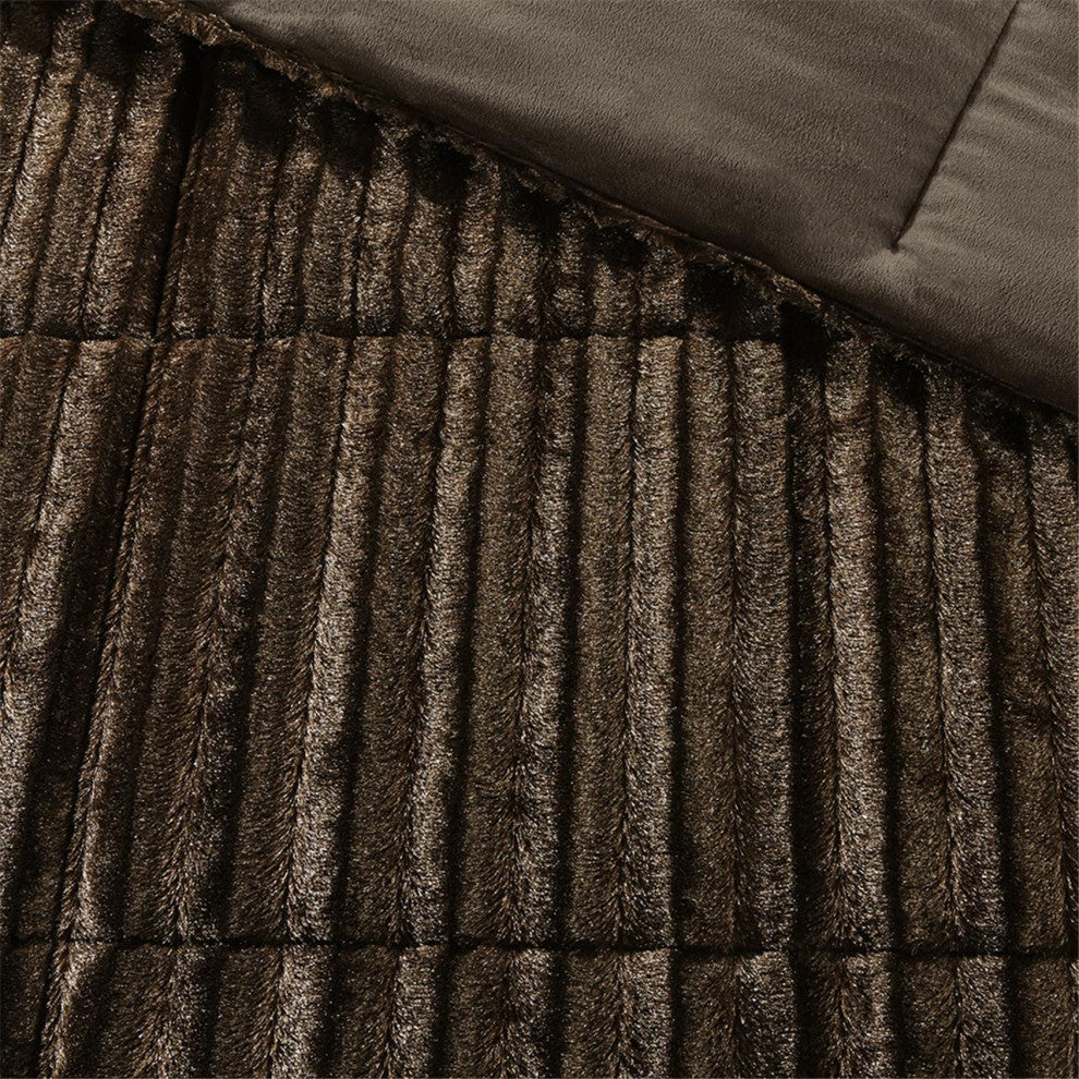 Madison Park Duke Dux Faux Fur 3-Piece Comforter Mini Set