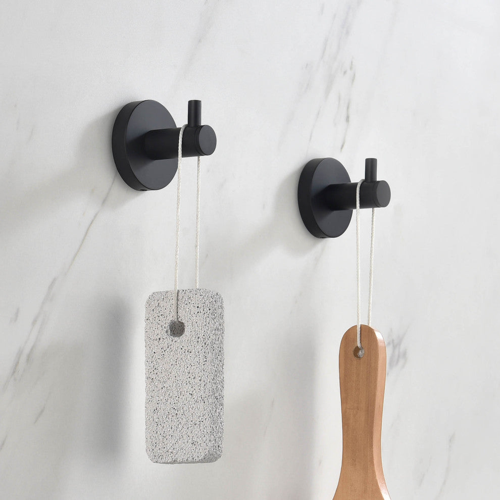 Circular 4-Piece Bathroom Hardware Set, Matte Black