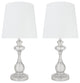 40227-12, Two Pack - 18 3/4" Metal Table Lamp, Satin Nickel Finish