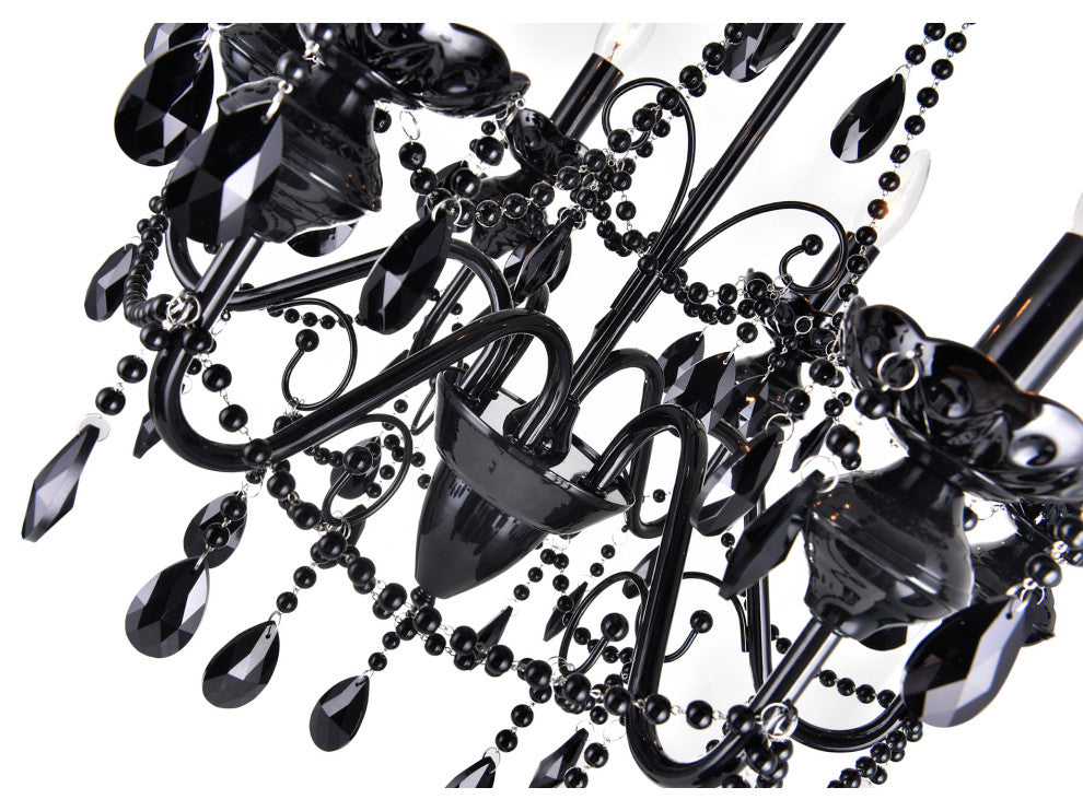 Keen 6 Light Up Chandelier With Black Finish