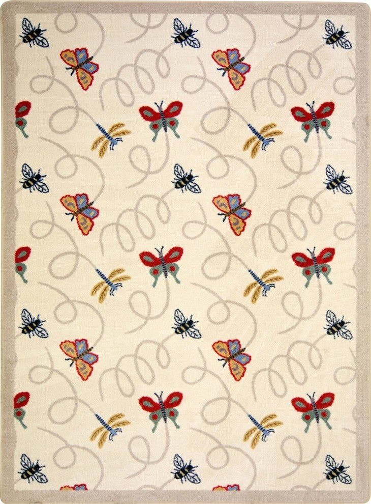 Kaleidoscope Rug, Wing Dings, Beige, 3'10"x5'4"