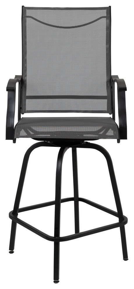 Outdoor Stool - 30 inch Patio Bar Stool / Garden Chair (Set of 2), Gray