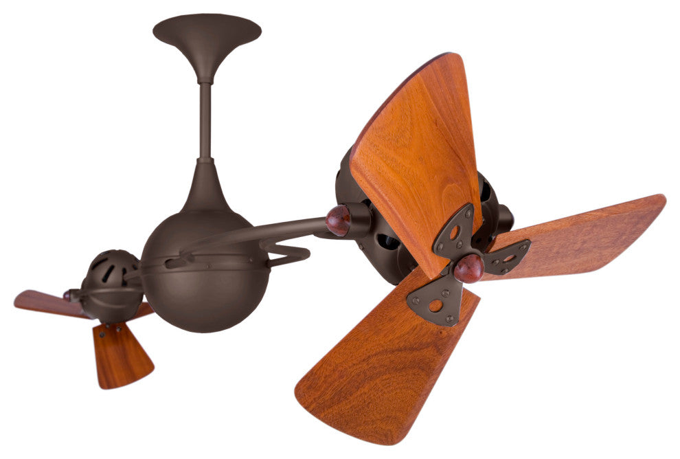 Italo Ventania Rotational Ceiling Fan With Mahogany Blades, Bronzette