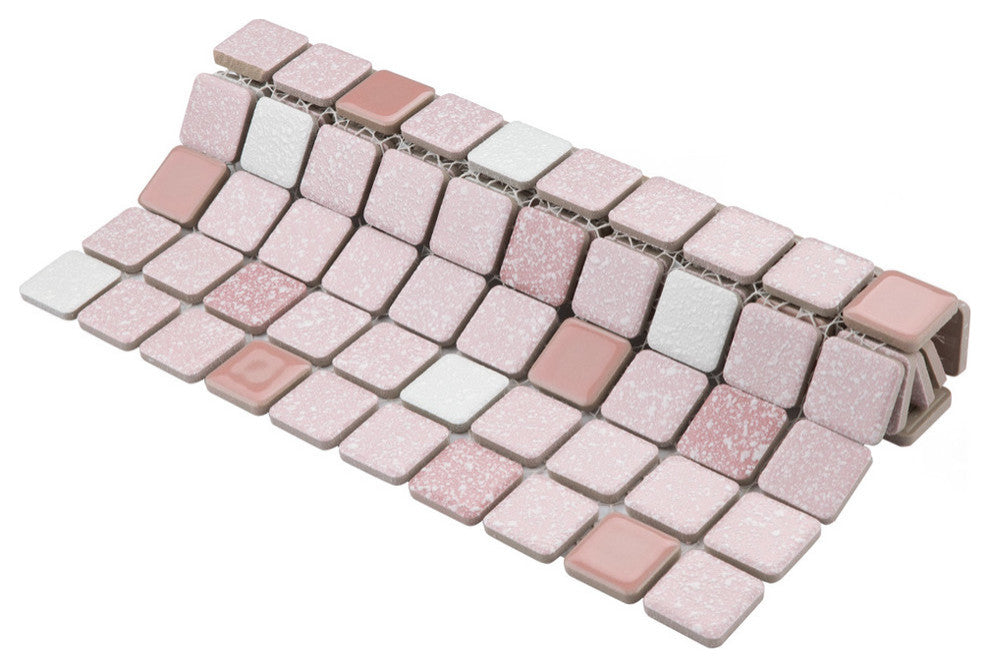 Crystalline Square Pink Porcelain Floor and Wall Tile