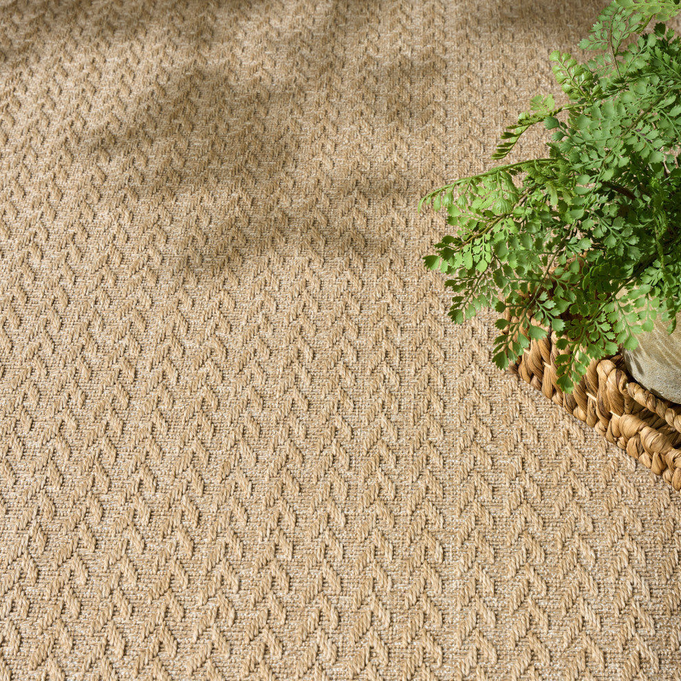 Nourison Tulum 5'3" x 7' Taupe Outdoor Rug