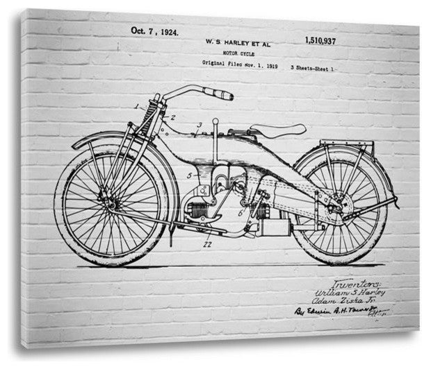 "1924 W.S. Harley Patent" Print, 27"x36"