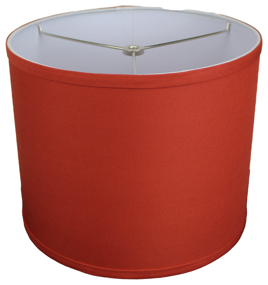 Fenchel Shades 11"x11"x9" Spider Attachment, Drum Lamp Shade, Linen Paprika