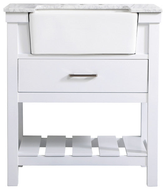 Home Living 22" Farmhouse White-Light Bathroom Vanity