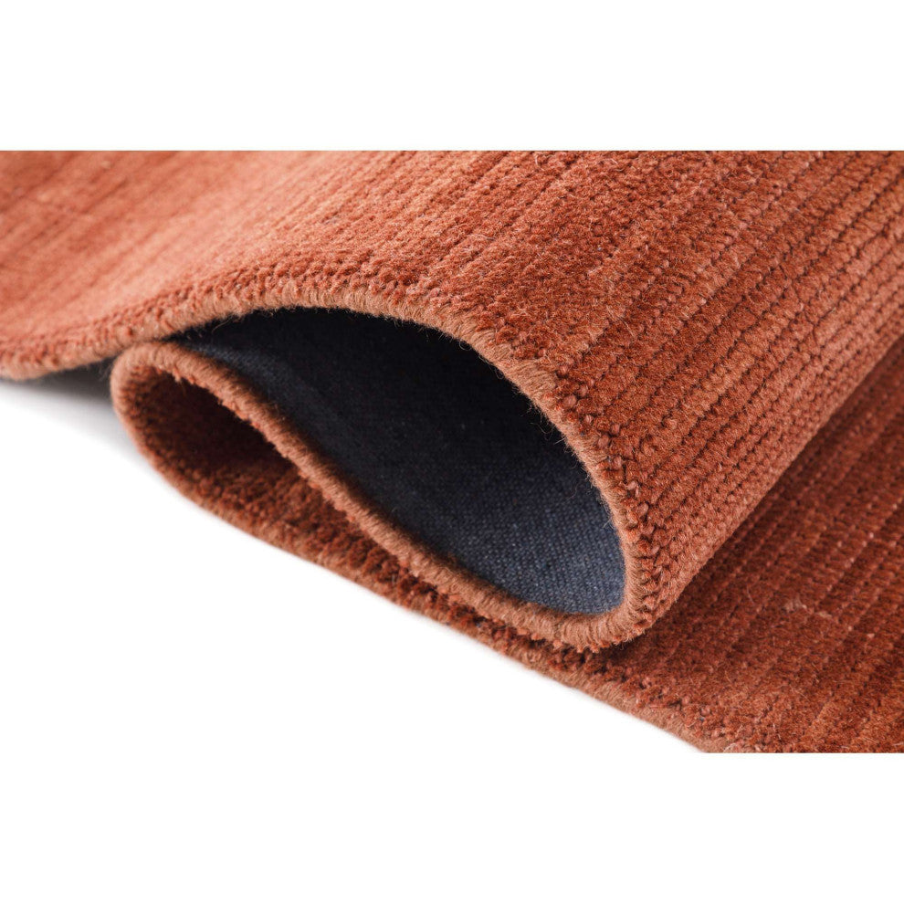 Eva Solid Area Rug, Rust, 8'x10'