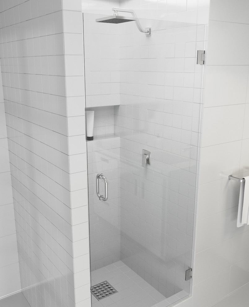 78x25.375-25.75" Frameless Shower Door, Enduroshield Technology, Brushed Nickel