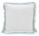 Mongolian Faux Fur Poly Filled Throw Pillow, Ice Blue, 18"x18"