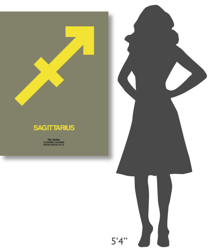"Sagittarius Zodiac Sign Yellow" Fine Art Print