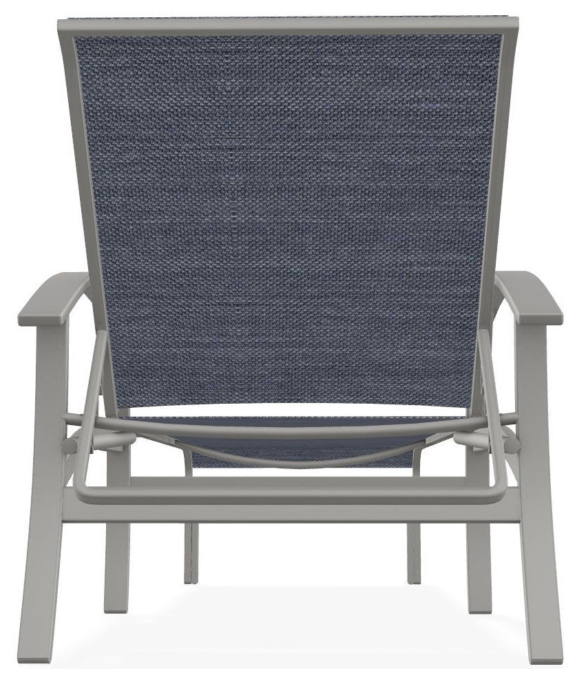 Belle Isle Sling 4-Position Outdoor Chaise Lounge, Augustine Denim/Snow