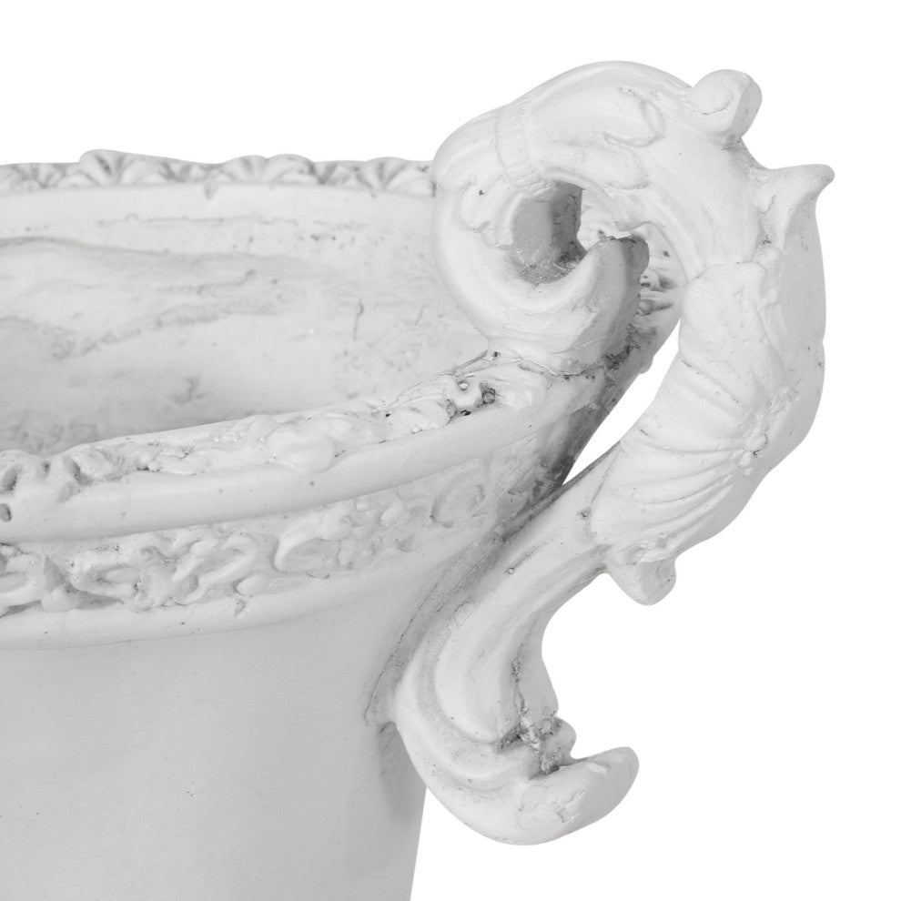 GDF Studio Renee Lightweight Concrete Chalice Garden Decorative Urn Planter, Antique White