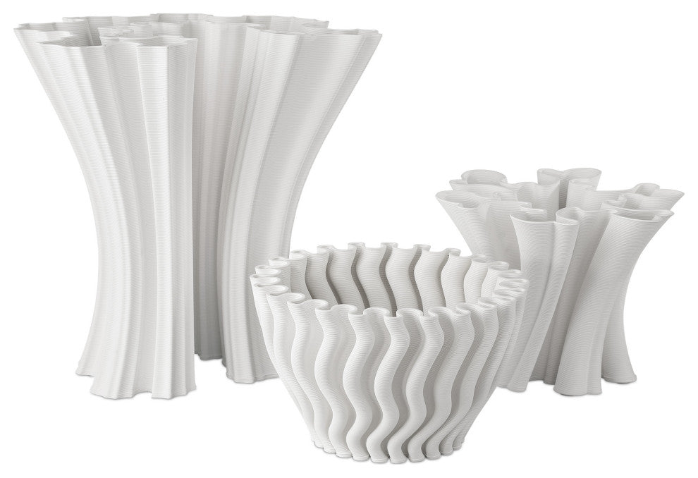 Godet Twist White Vase