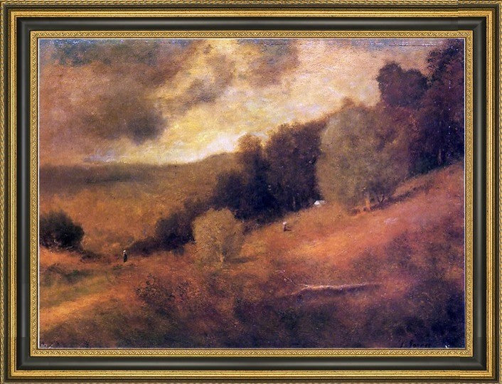 George Inness Stormy Day Framed Premium Canvas Print, 18"x27"