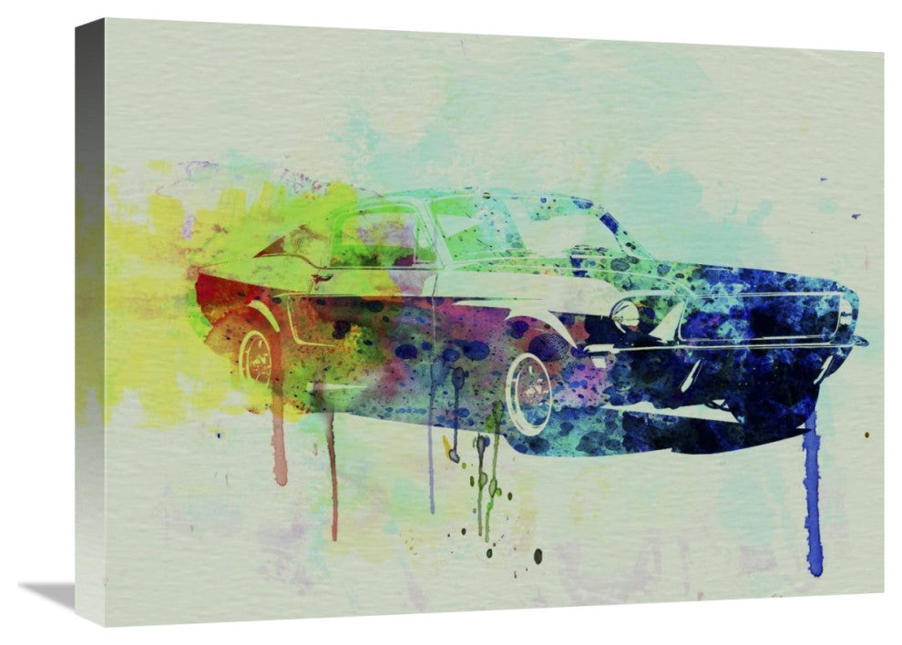 "Ford Mustang Watercolor 2" Fine Art Print