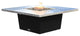 Square Fire Pit Table, 56x56, Propane, Brushed Aluminum Top, Black