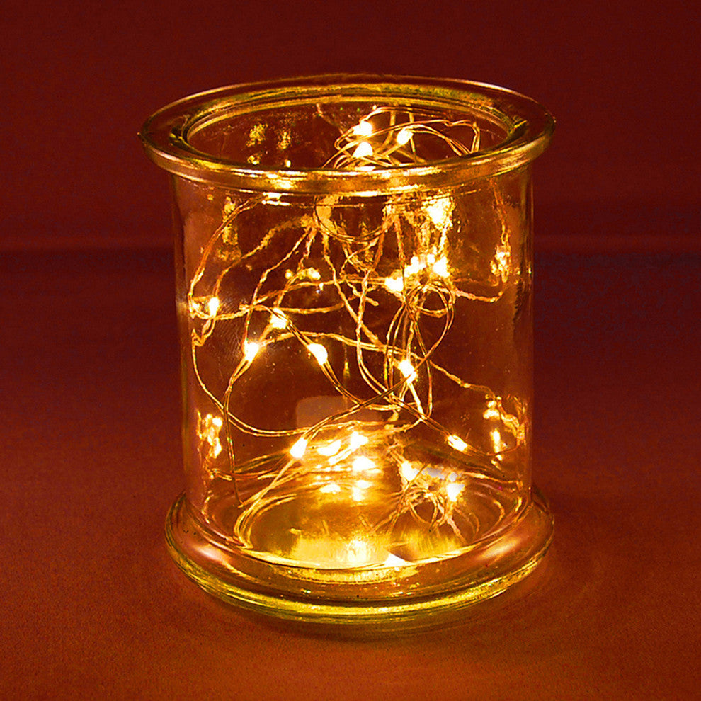 Battery Operated Waterproof Mini String 40-Light, Set of 2, Amber