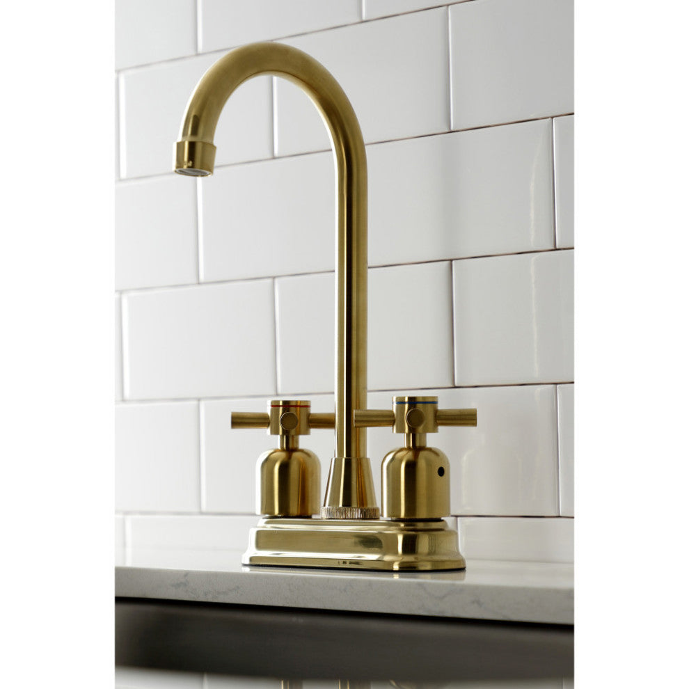 Kingston Brass KB8497DX Concord Bar Faucet, Brushed Brass