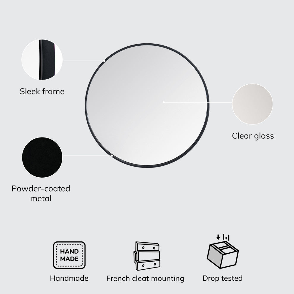 Grendon Accent Mirror, Black, 24"