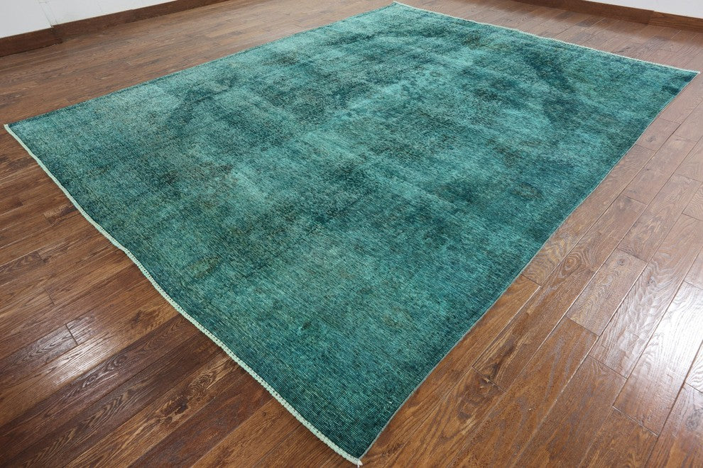 Antique Overdyed Hand-Knotted Oriental Wool Rug, 10'x12'
