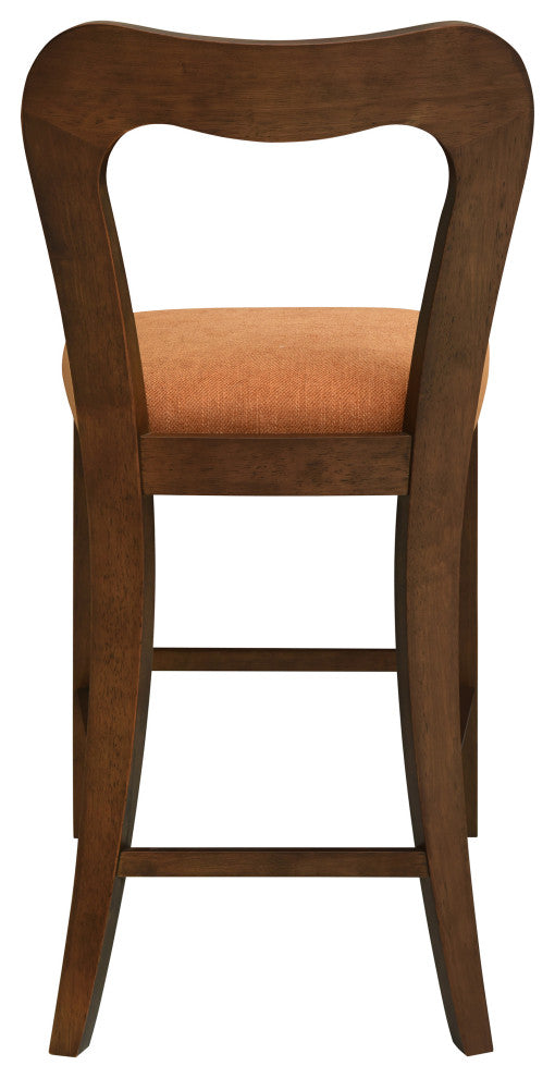 GDF Studio 25.5" Modern Armless Counter Stools, Set of 2, Walnut/Caramel