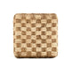 Two Toned Checkered Cube Woven Pouf