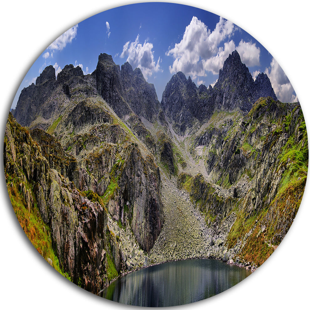 Tatra Mountains Panorama, Landscape Photo Disc Metal Wall Art, 36"